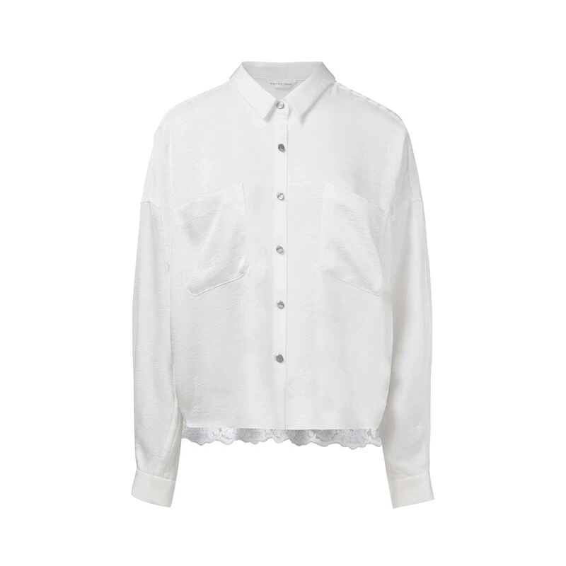 圣迪奥秋季女装简约轻奢气质时尚休闲通勤百搭白色衬衫S243Z0533