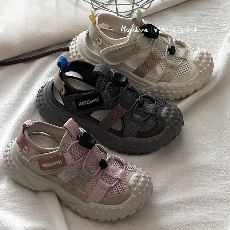 儿童运动凉鞋JBM男孩透气网面镂空鞋2025夏款鞋子男童包头鞋女童