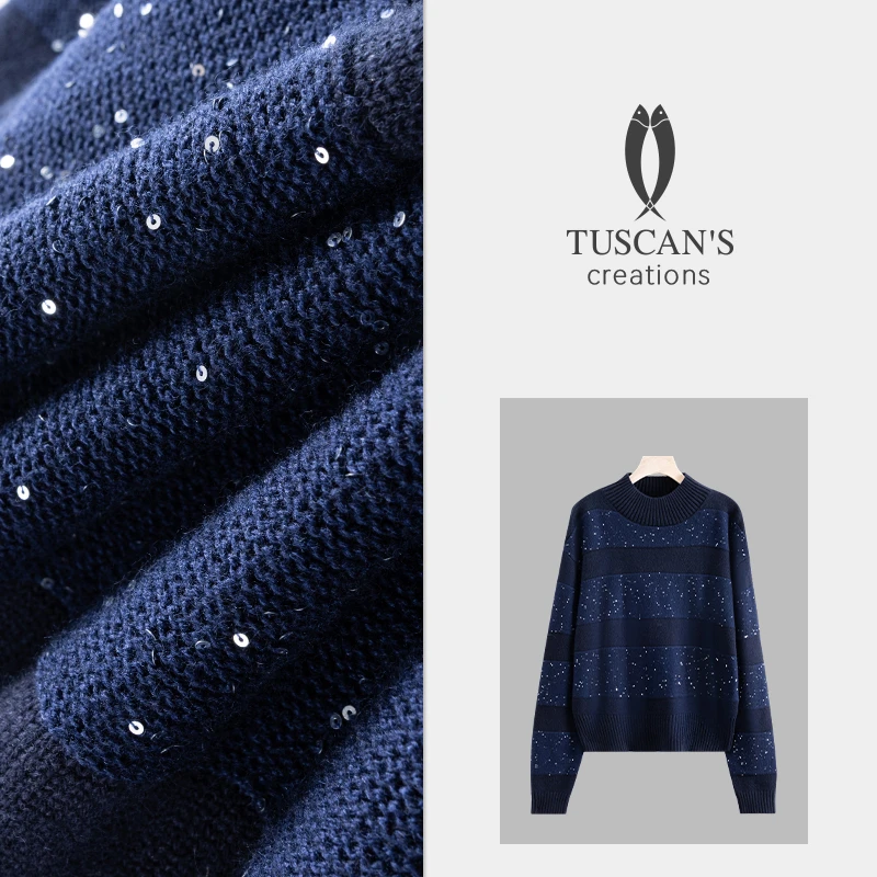 TUSCAN'S CREATIONS秋冬女士百搭圆领针织长袖套头毛织衫时代双鱼