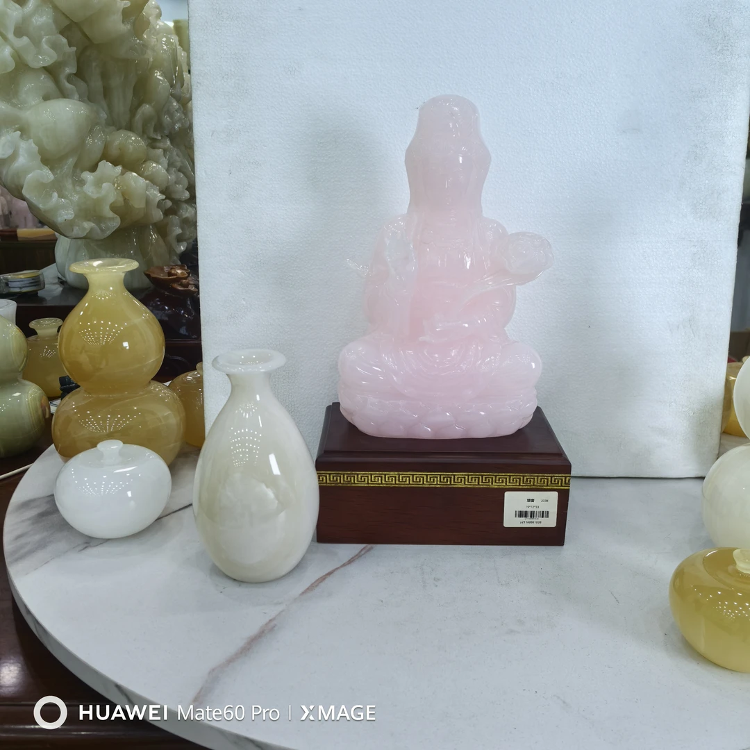 阿富汗玉石摆件富贵平安  观音