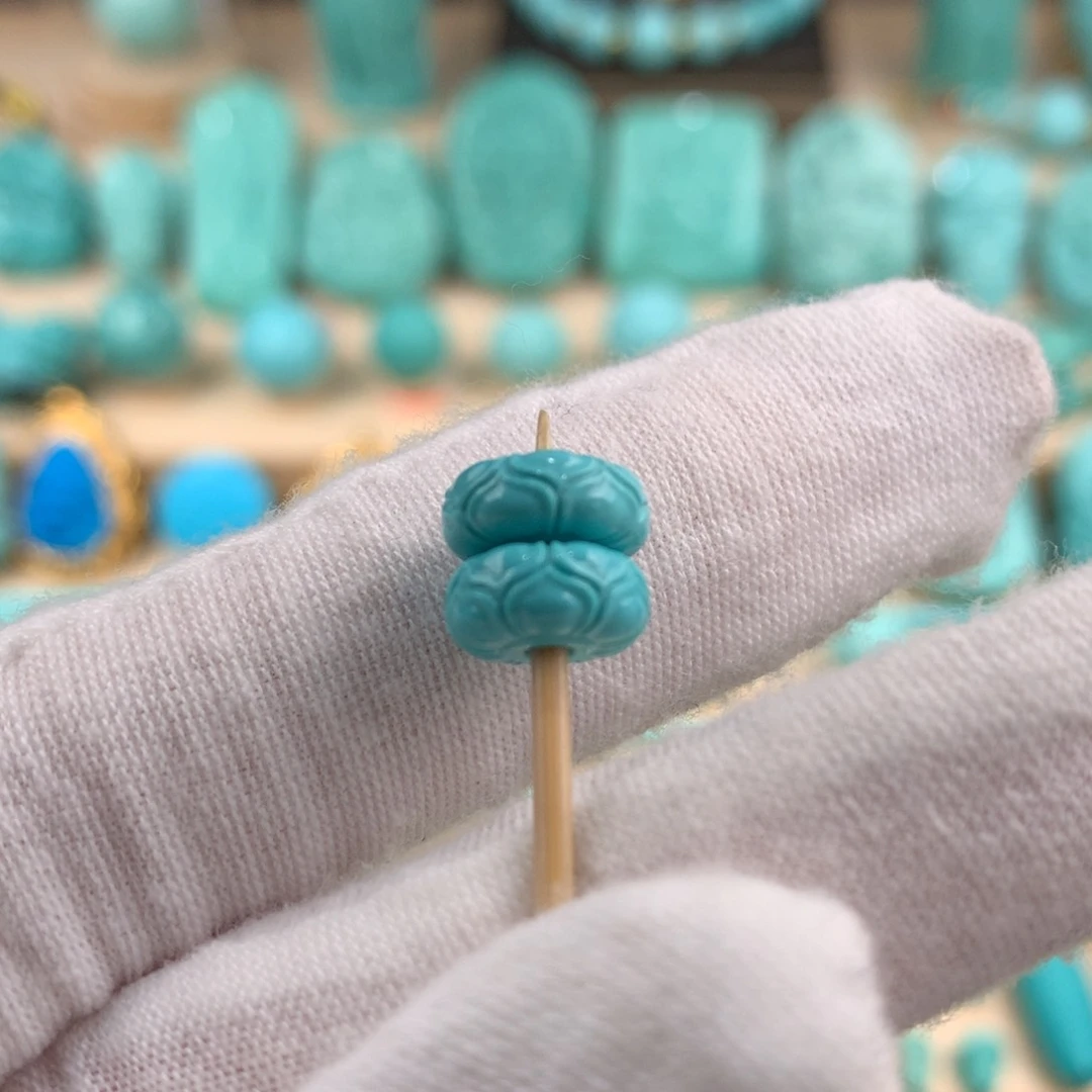 绿松石未镶嵌隔珠顶*ᨒ