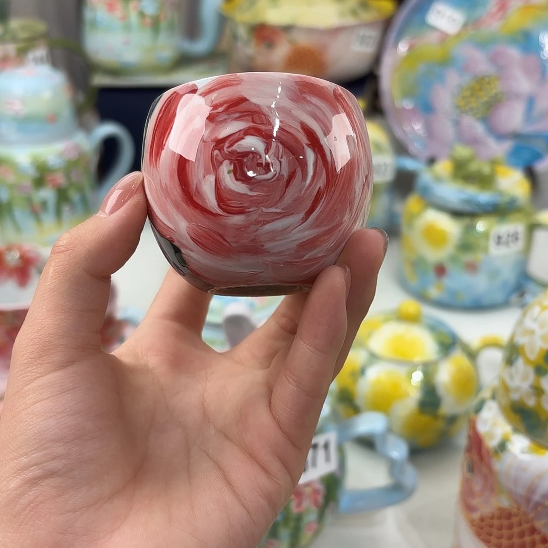 景德镇手绘高温釉下彩陶瓷茶具