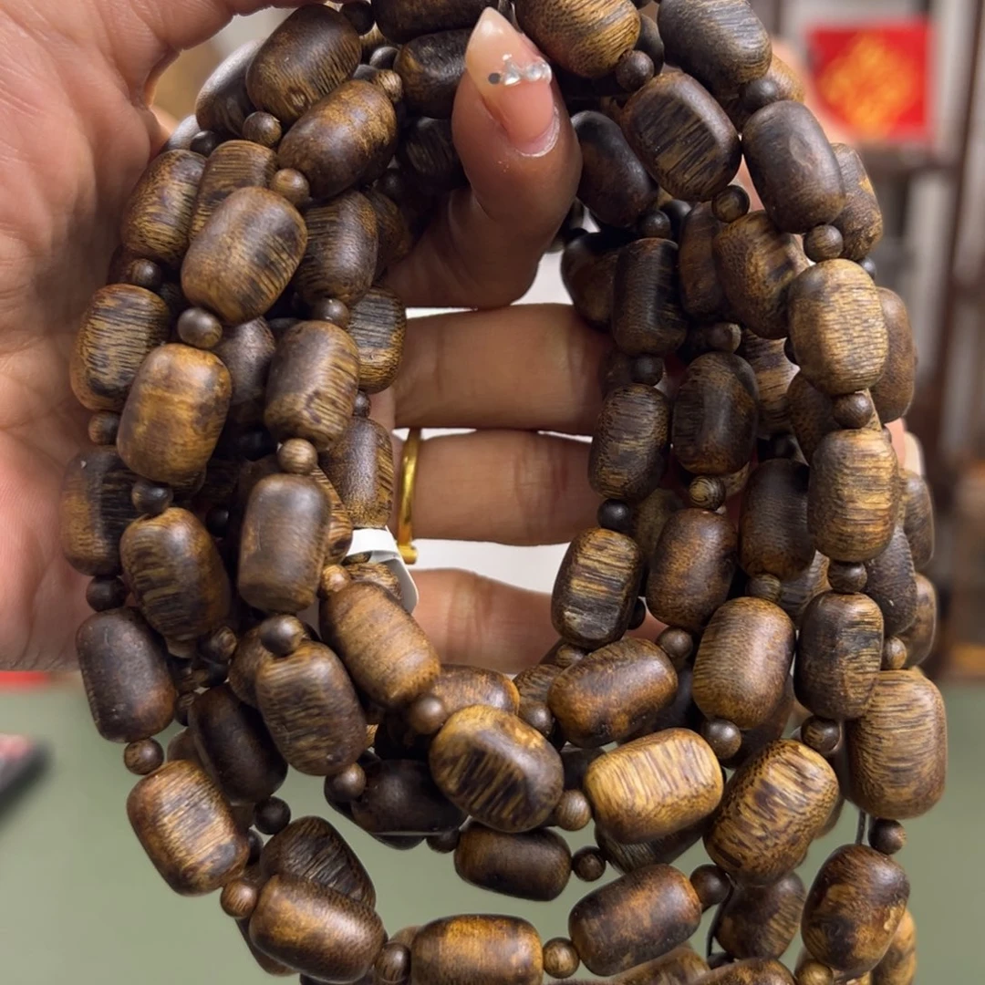 沉香手串海南老白棋留疤卡1.0/35g多圈多样性发一