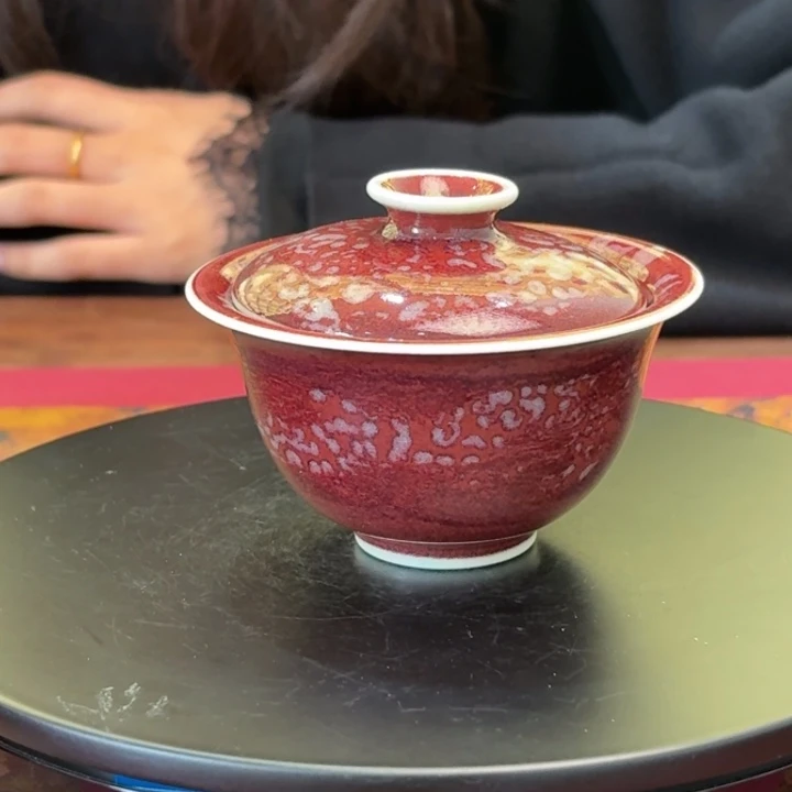 016钧瓷 盖碗传统工艺茶器作品