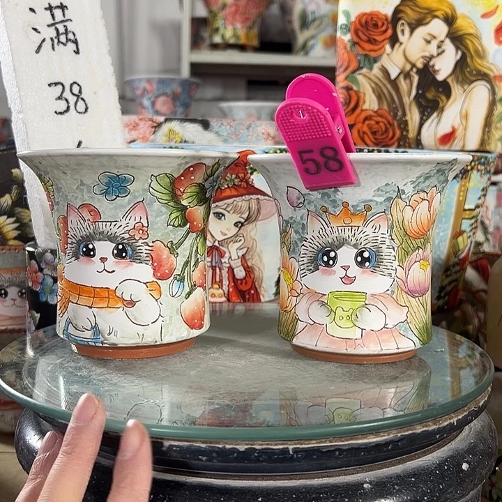 景德镇手绘花盆性价比超高的直播间