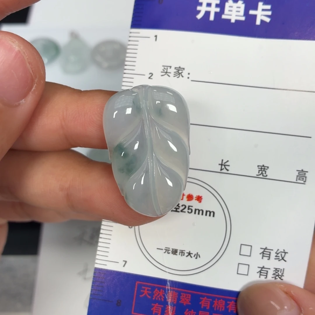 翡翠未镶嵌颈饰叶子飘花