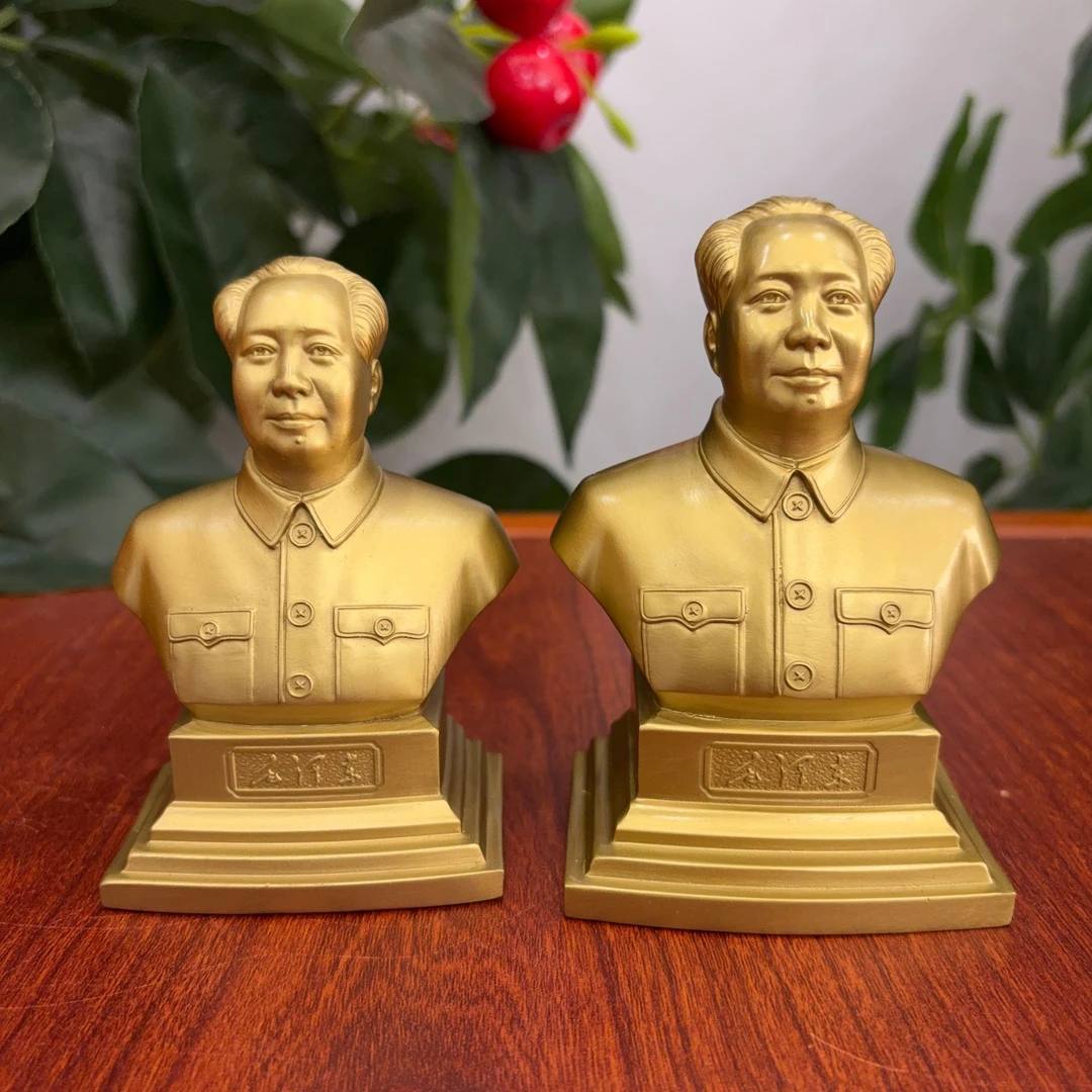 韶兴旺毛主席铜像汽车摆件黄铜高档礼品车载装饰伟人三层铜底车摆