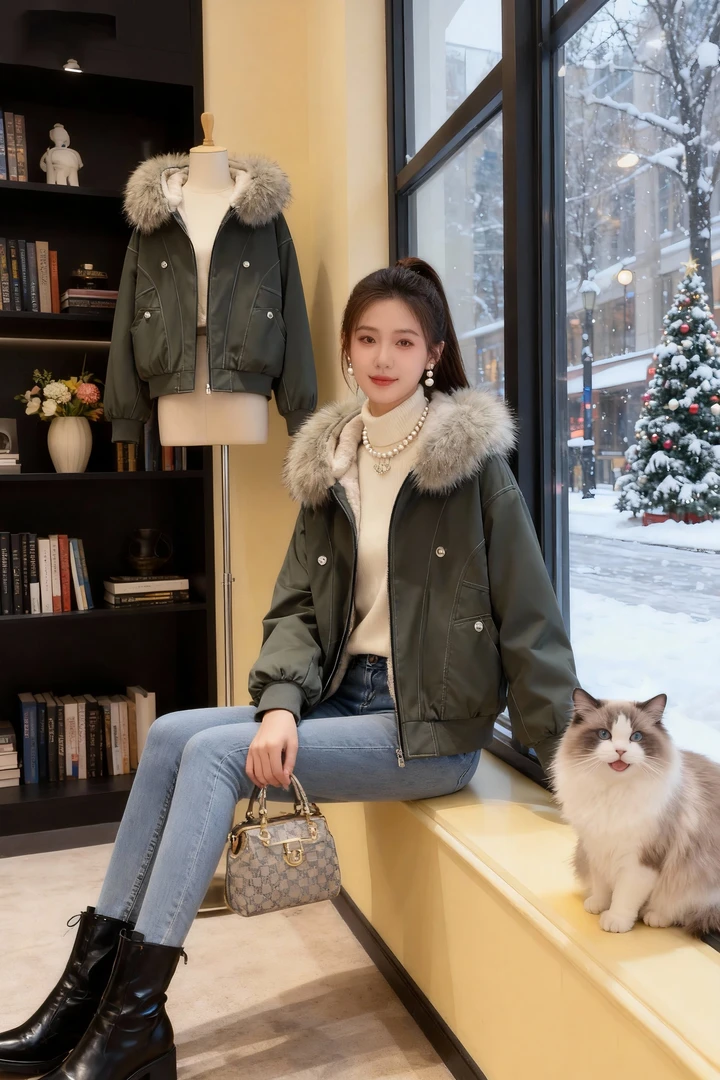 座山雕棉服女2025冬季新款爆款派克服棉衣加绒加厚棉袄巨好看外套