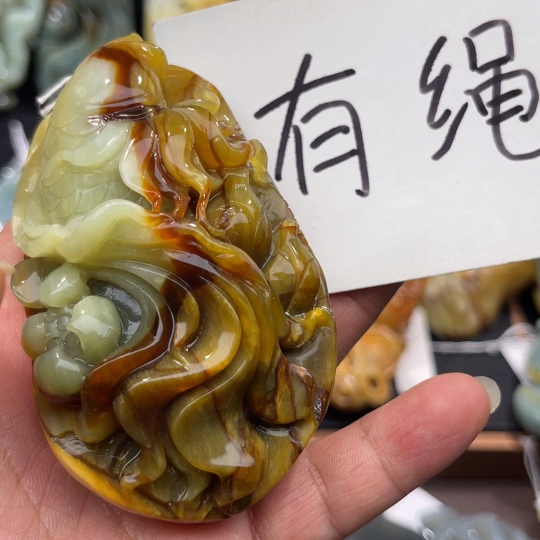 蛇纹石玉未镶嵌吊坠(赠链)