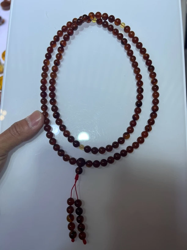 纯天然缅甸琥珀108手串