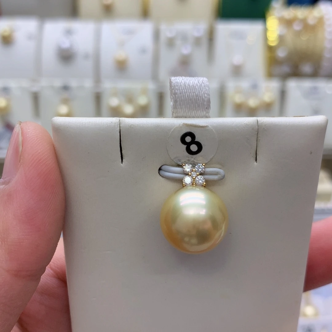海水珍珠吊坠(不含链)18K金镶嵌