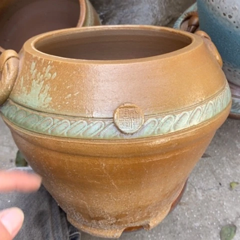 【闪购商品】紫砂花盆高21口15瑕疵手工