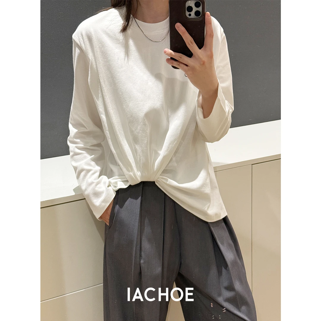 IACHOE下摆收褶T恤3621501003