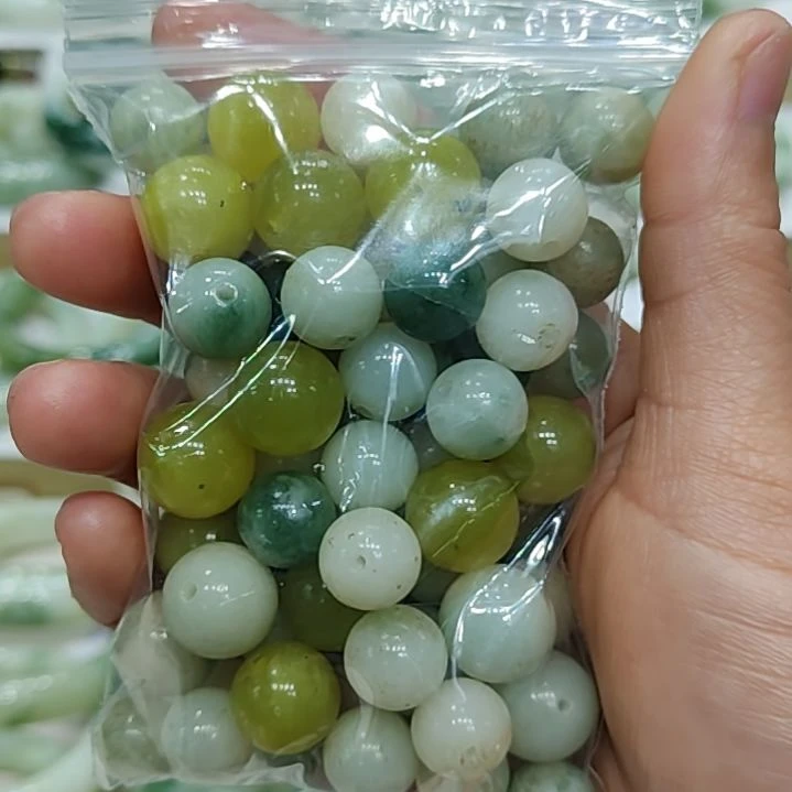 蛇纹石玉手链未镶嵌瑕疵珠子多样性发货拍一发一