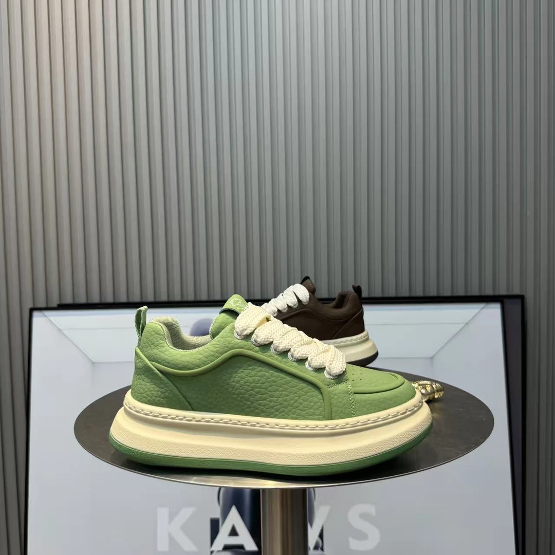 松糕鞋低帮运动鞋系带小白鞋增高厚底百搭男士