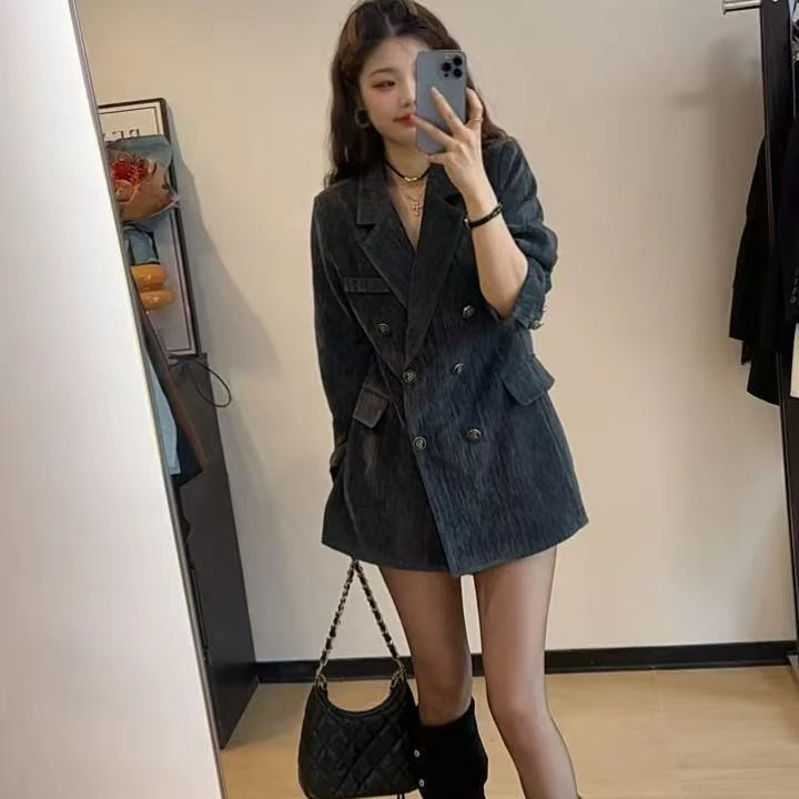 高级感西装网红外套女士秋冬新款修身气质雪尼尔收腰版(2507)