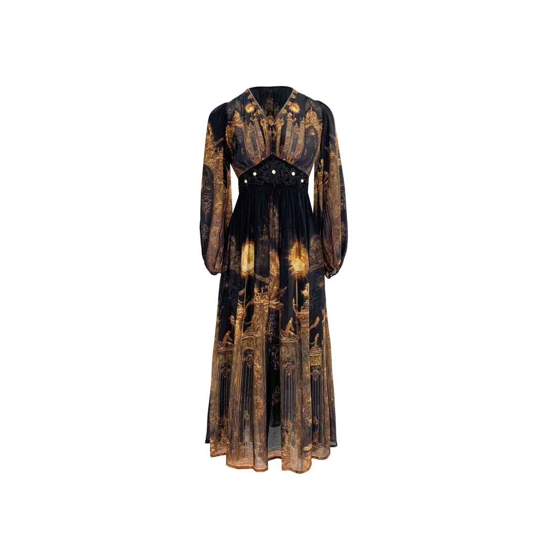 【2025-林姐真丝】重磅100桑蚕丝连衣裙Y59093