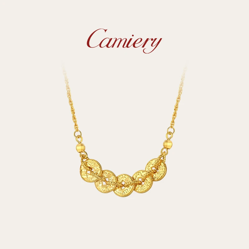 CAMIERY时尚轻奢碎冰冰五帝币项链精致百搭无吊坠版