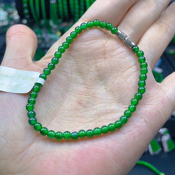 未镶嵌手链翡翠天然A货翡翠辣绿4