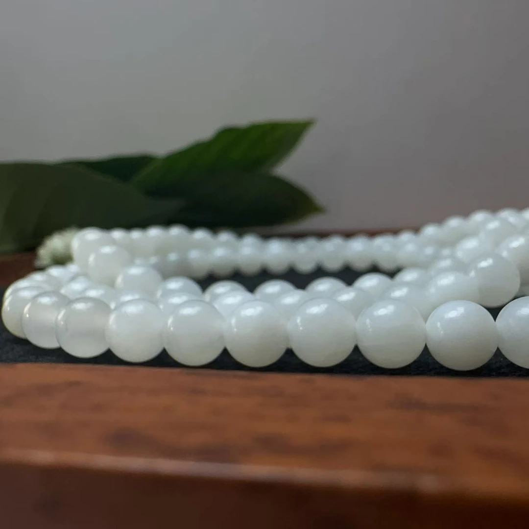 天然和田玉青海料白玉链子卡6m男女款时尚百搭气质长链单圈女士