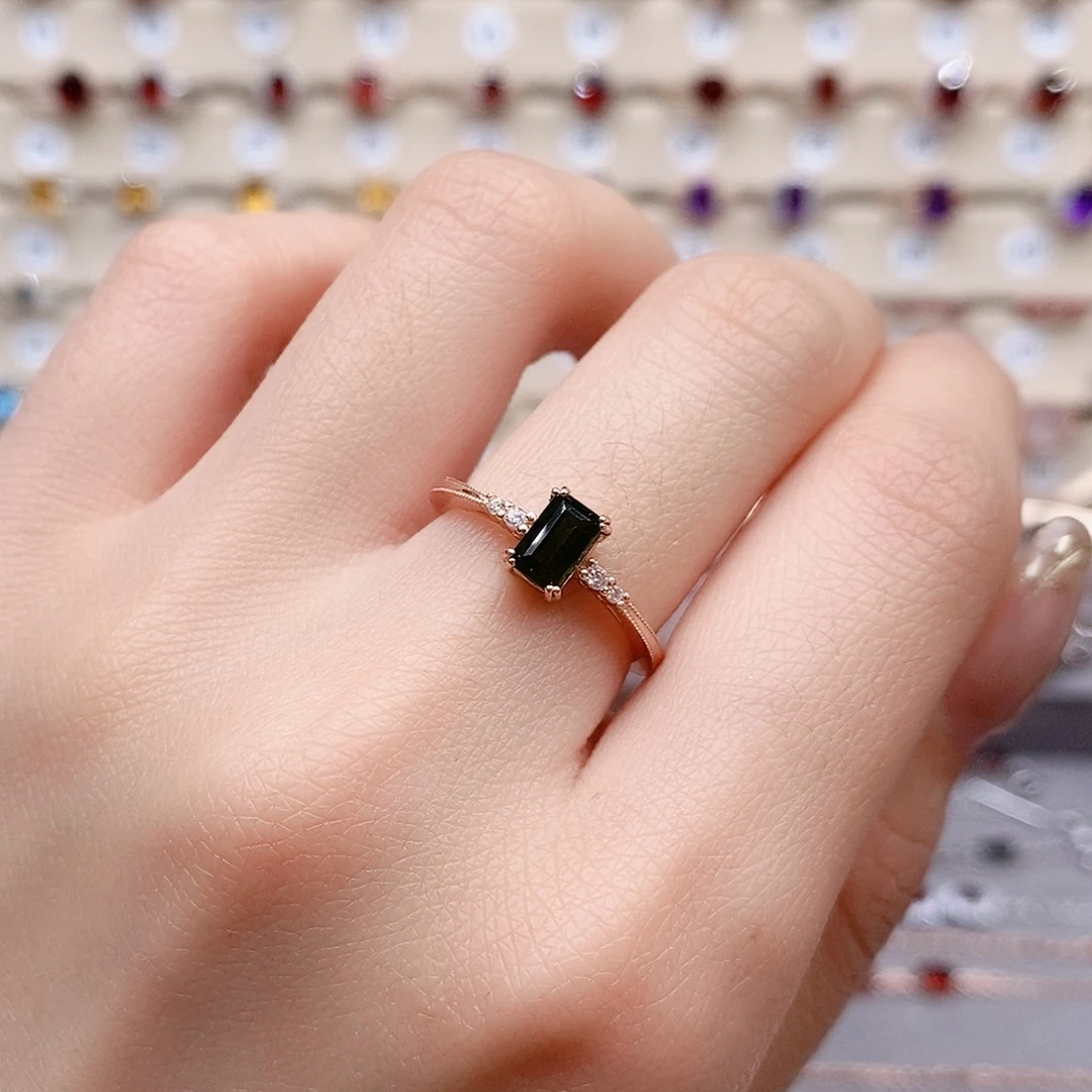 碧玺戒指银S925镶嵌戒指