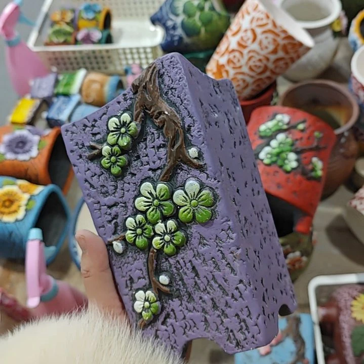 红陶吸水透气的白陶花盆凑满12发货