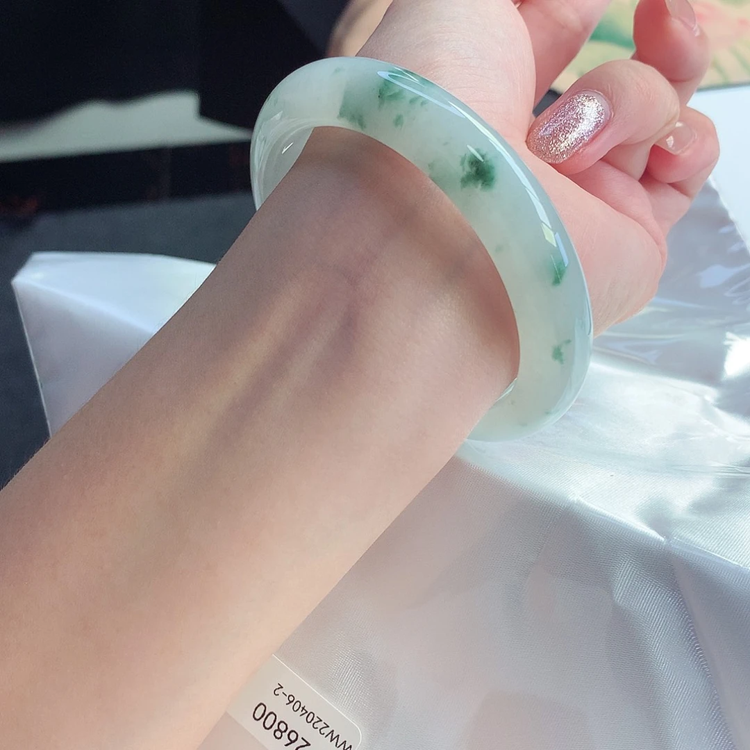 未镶嵌手镯翡翠天然A货翡翠58/59花开富贵性价比超高