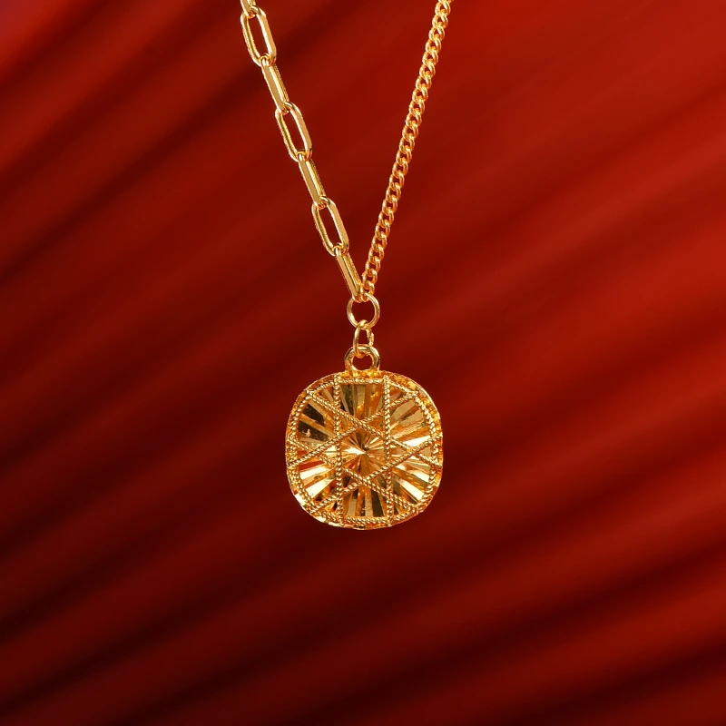 坠链均足银 掐丝方糖项链传承工艺时尚不掉色手工情侣