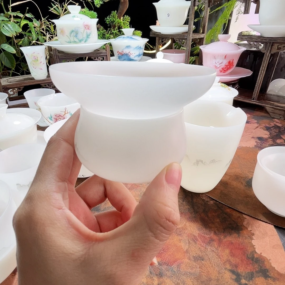 冰晶璞玉素烧茶漏