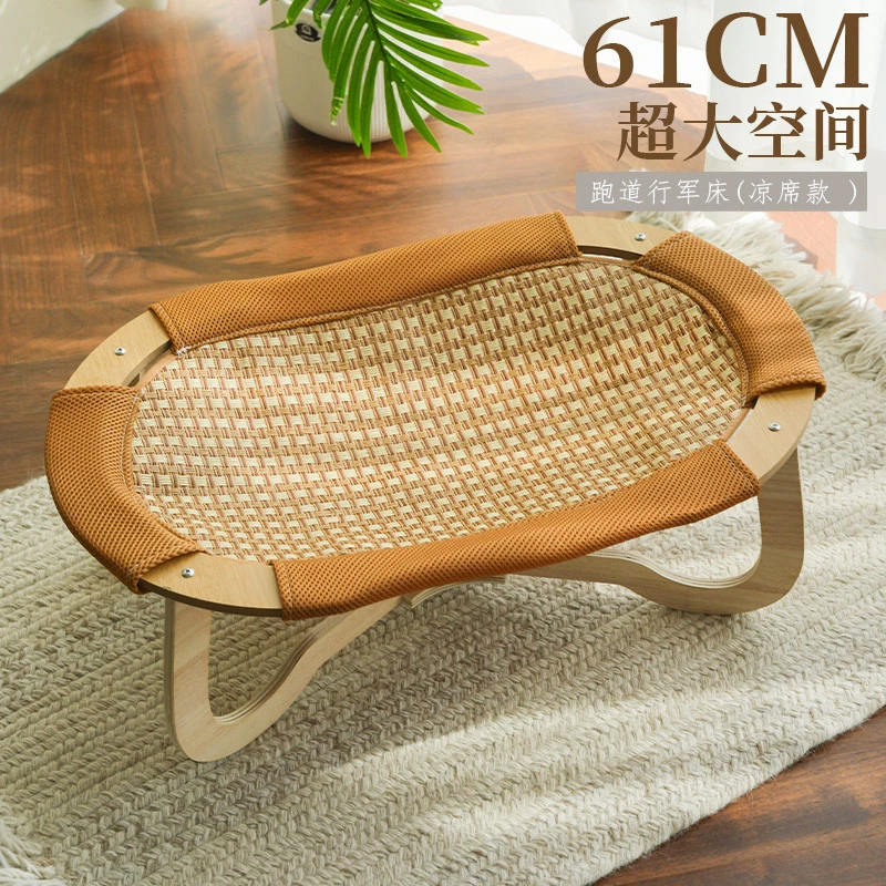 夏季猫窝藤编凉席吊床四季通用吊篮可拆行床宠物圆形窝保护沙发