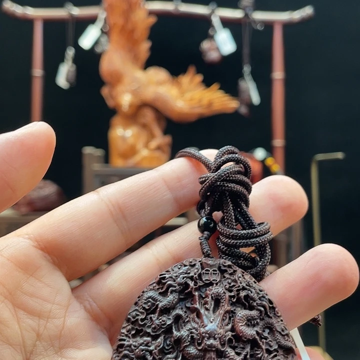 清***韵檀香紫檀（小叶紫檀）九龙牌