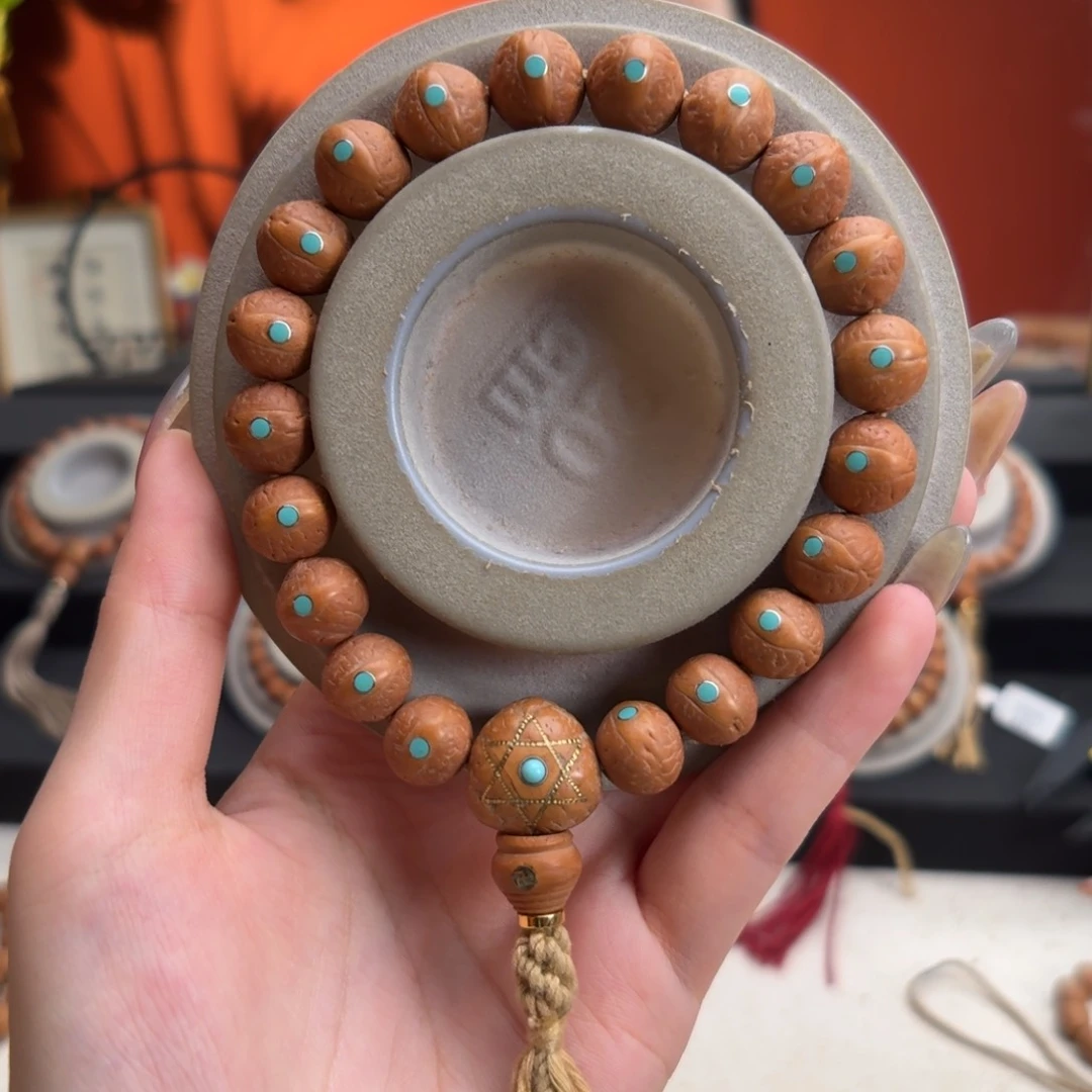 手串凤眼菩提12mm铁籽单圈松钉