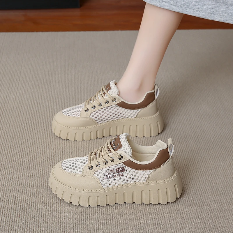 2圆头夏季透气平跟板鞋时尚休闲鞋百搭运动鞋小白鞋薄款