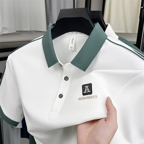 新款高品质夏男抗菌精梳棉短袖TT恤中青年商务上衣翻领衫2025男生