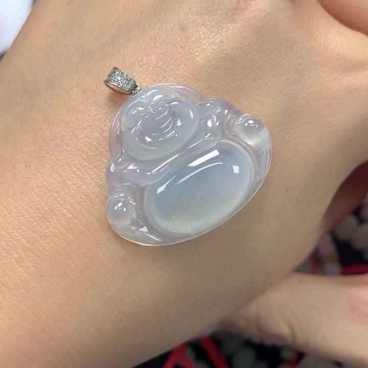 翡翠18K金镶嵌挂件8099999999