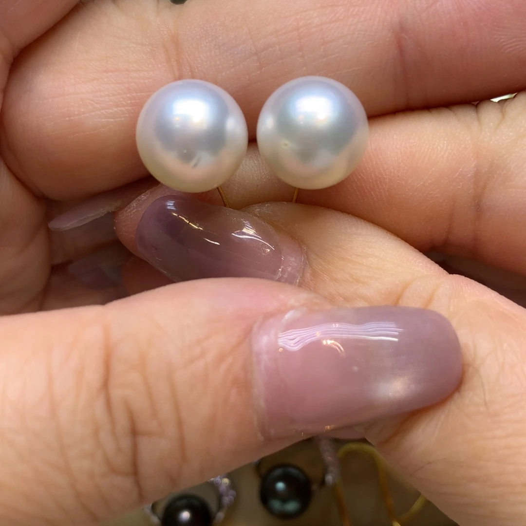 18K金镶嵌耳饰海水珍珠