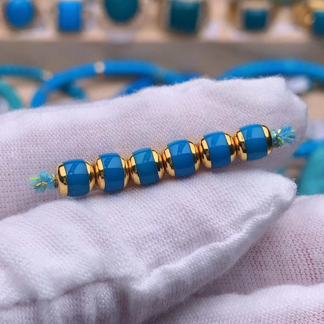 绿松石18K金镶嵌珠宝奇石5.5mm