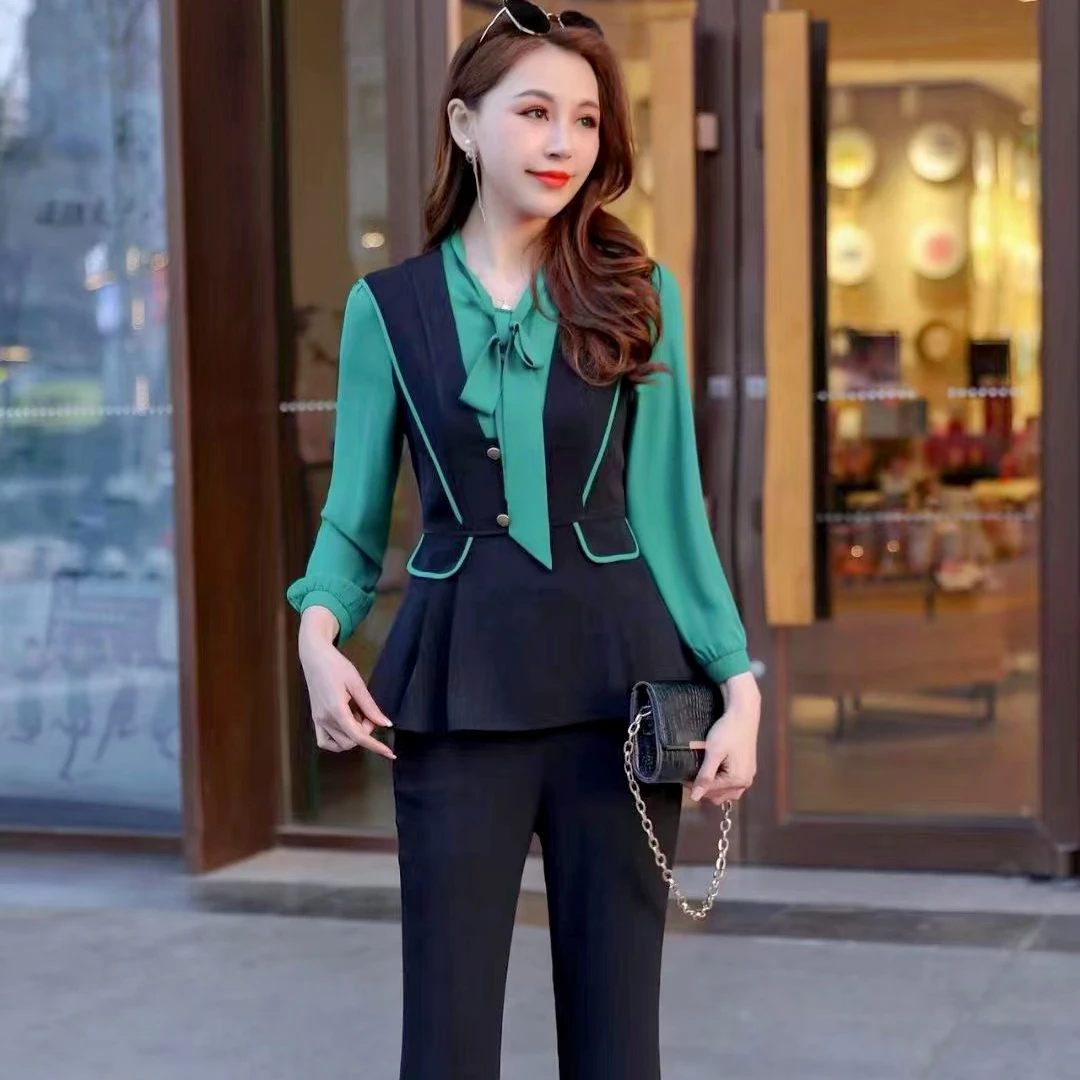 春秋时尚修身减龄两件套裤