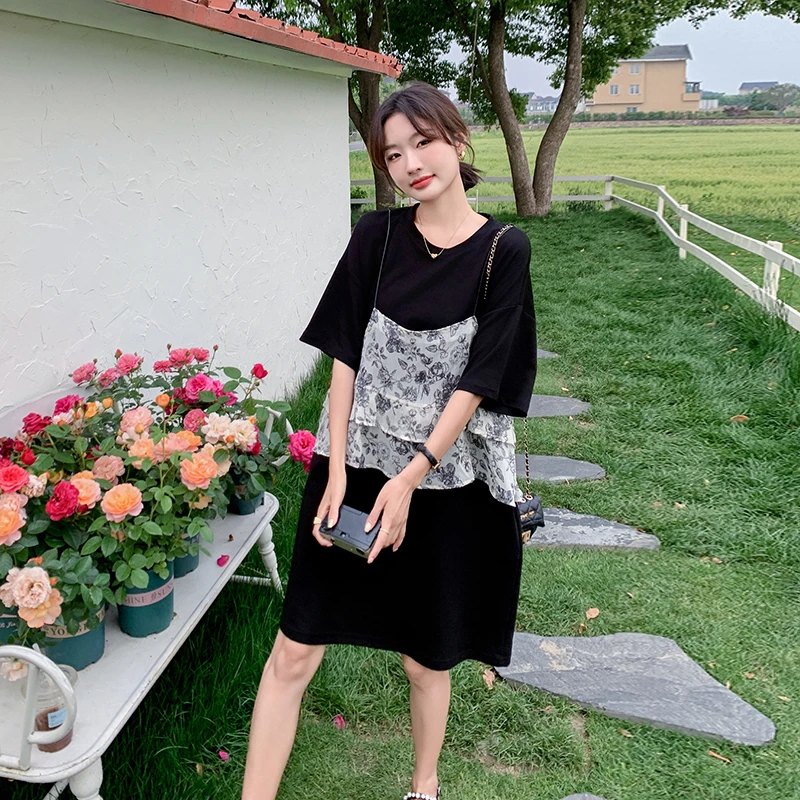 黑色连衣裙法式吊带显瘦蕾丝夏季气质碎花独特绝美小个子韩系裙子