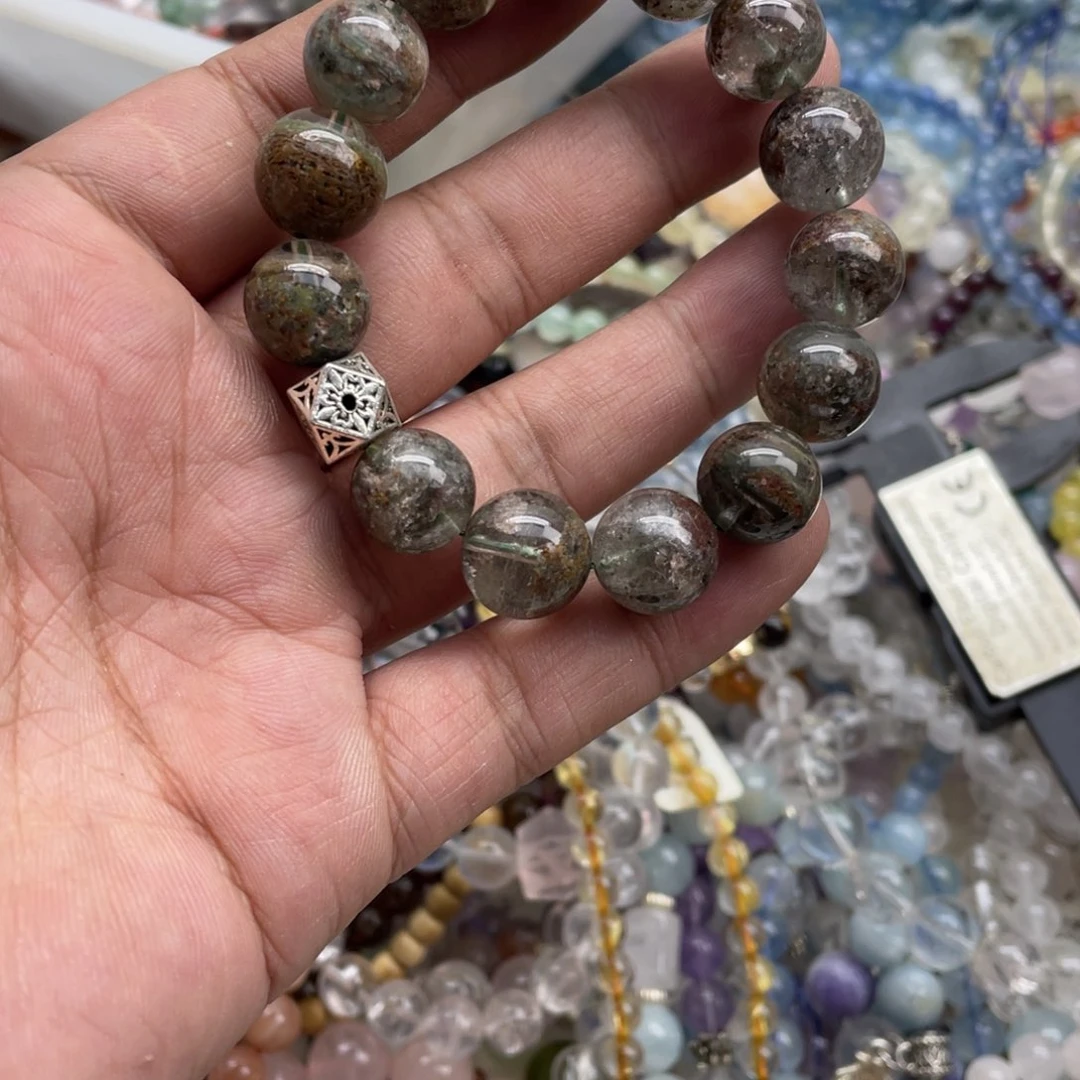 银S925镶嵌手链烟晶