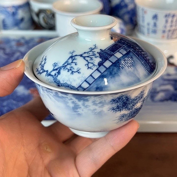 楼***）瓷片景德镇全手工手绘陶瓷