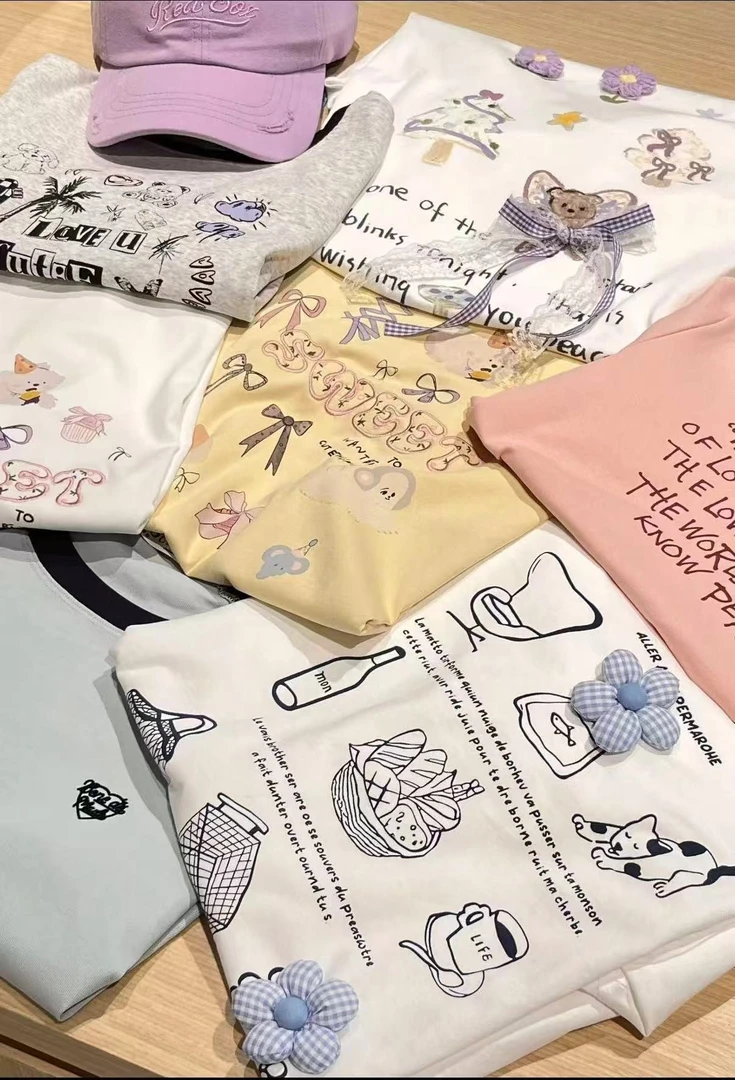 见外包装常规款民族风印花T恤时尚卡通中性风2号