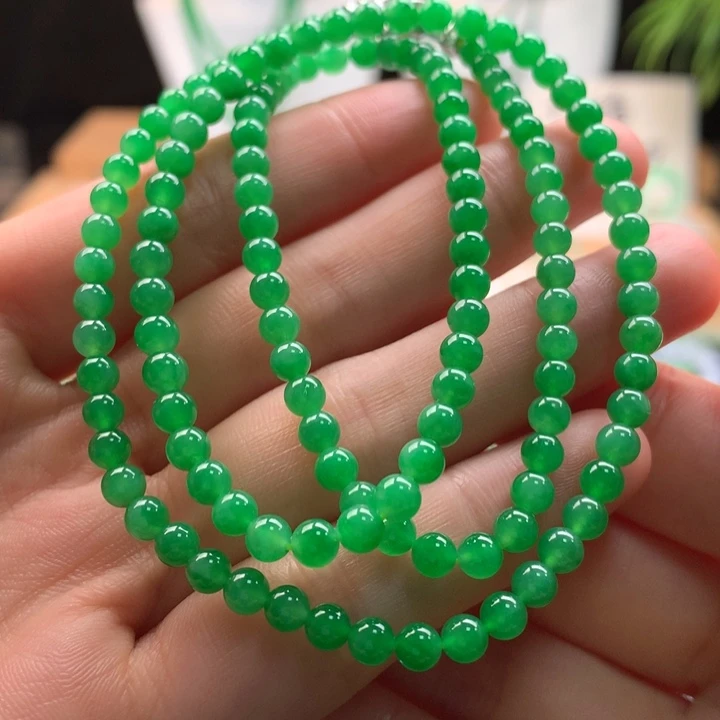 翡翠未镶嵌项链天然缅甸A货翡翠卡4.2mm