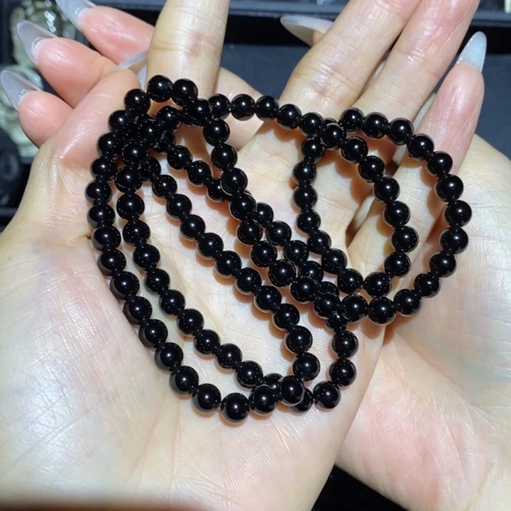 黑曜岩手链未镶嵌昆***祖