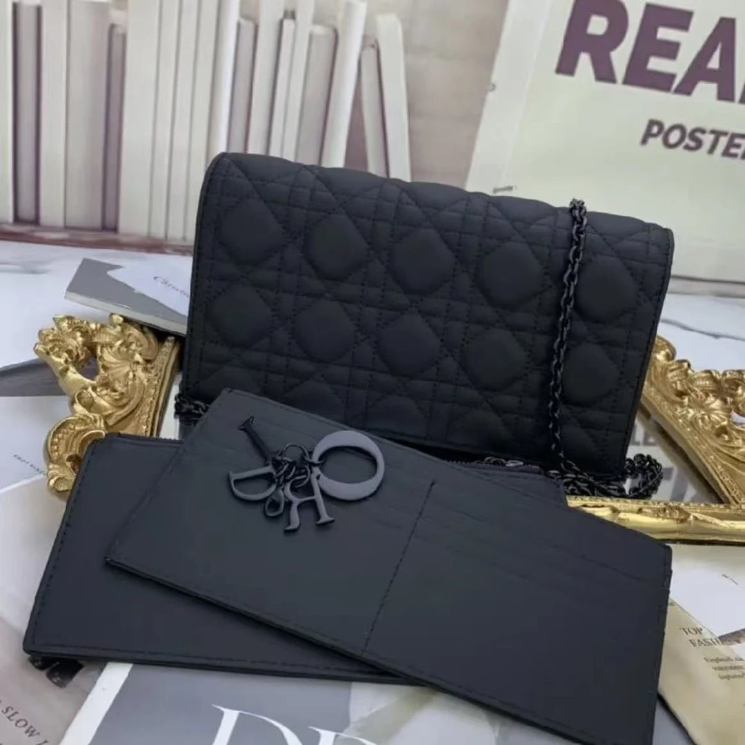 99新 DIOR/迪奥 Dior 磨砂黑三合一woc斜挎包 25110019-02