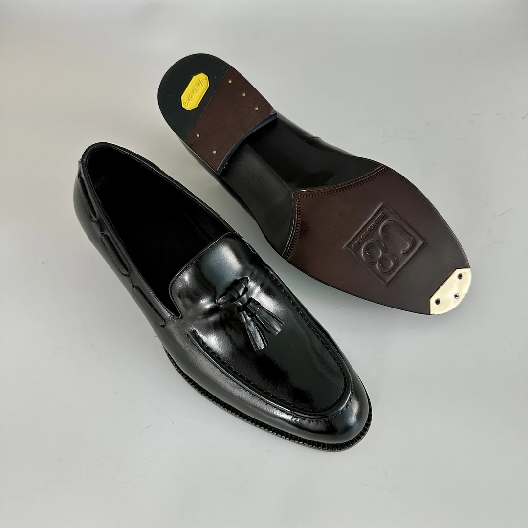 工厂直销琴底真皮男鞋流苏时尚透气舒适百搭男士夏季黑色潮流休闲