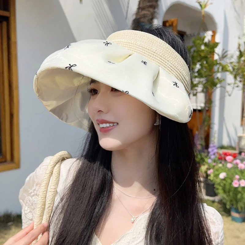 2025新款空顶帽大檐遮阳帽女夏季帽子显脸小百搭休闲太阳帽贝壳帽