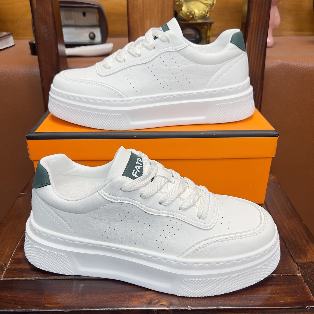 FATP秋季新款板鞋白色男士休闲鞋透气男款男生小白鞋厚底增高男鞋