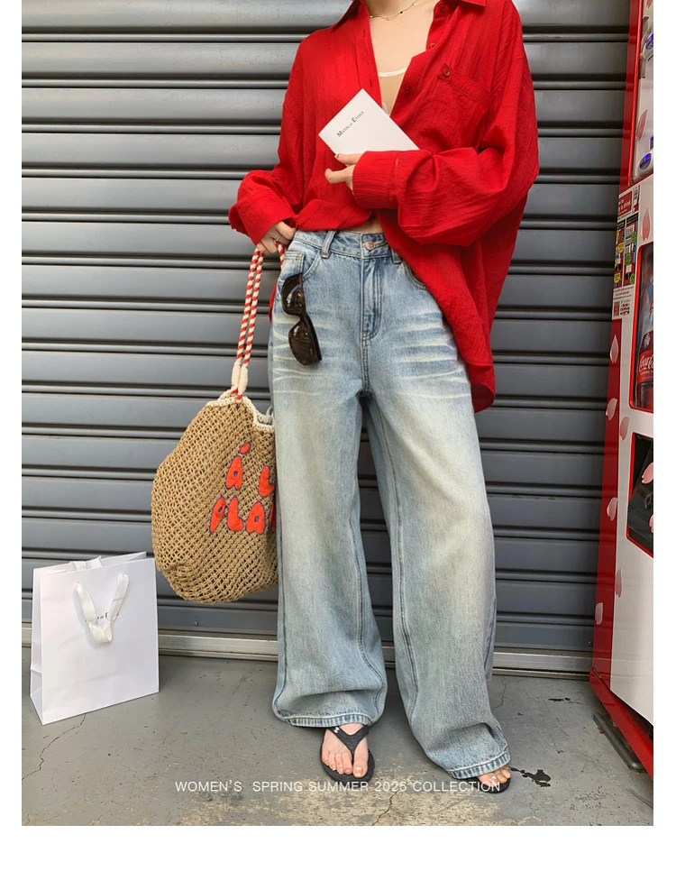 【DA】抓纹牛仔裤·复古做旧重工洗水工艺 直筒版型XY0054C2135