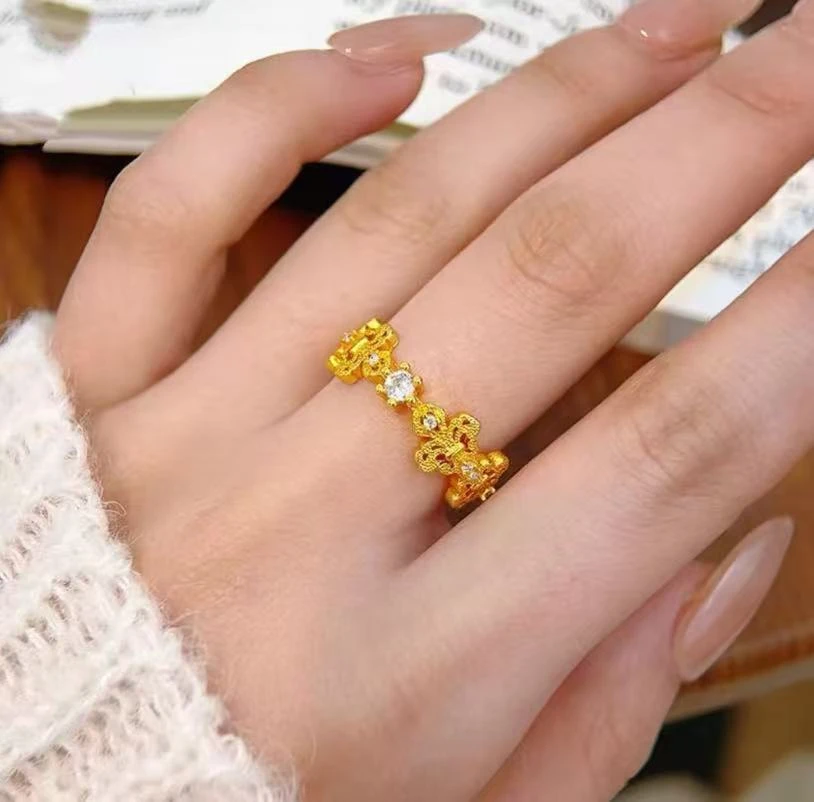 JS028  繁花开口戒指